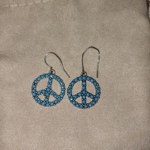 Turquoise Peace Sign Earrings